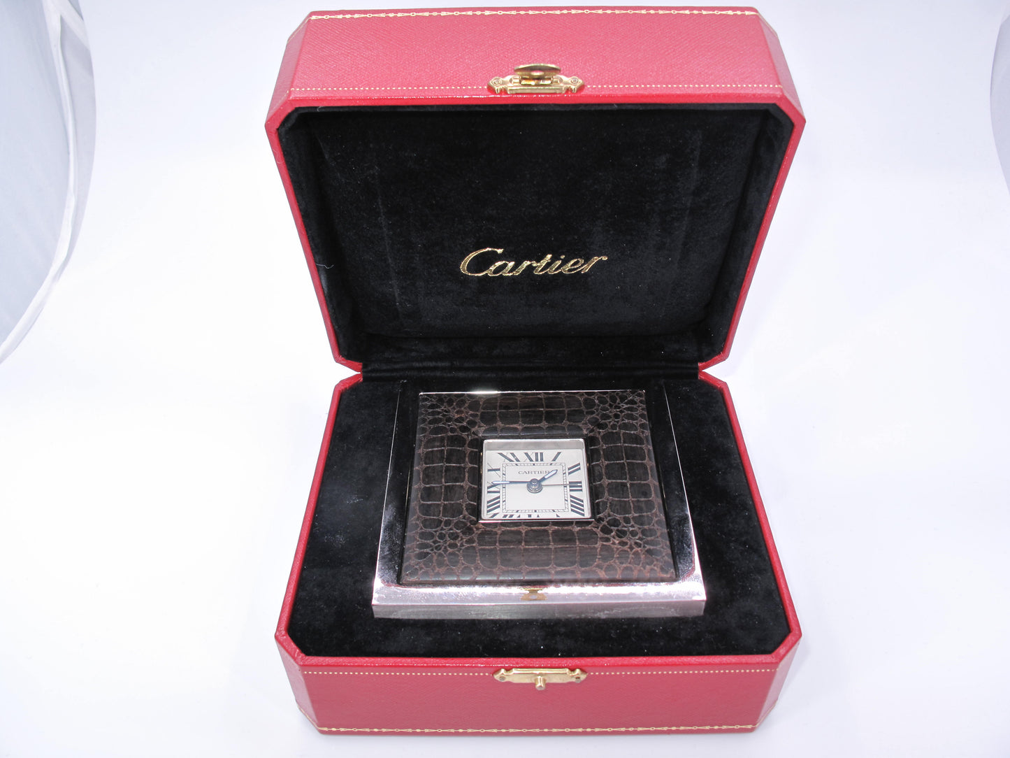 Original CARTIER Alarm Table Clock With original Box Only