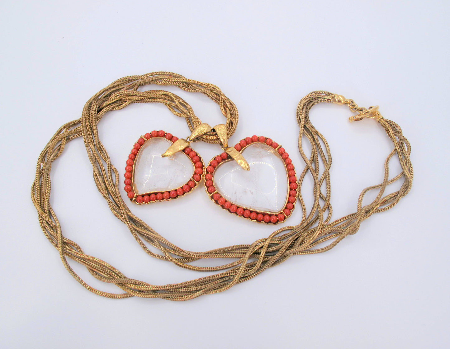 Vintage R. GOOSSENS Paris Hearts Long Ladies Necklace 30" Long