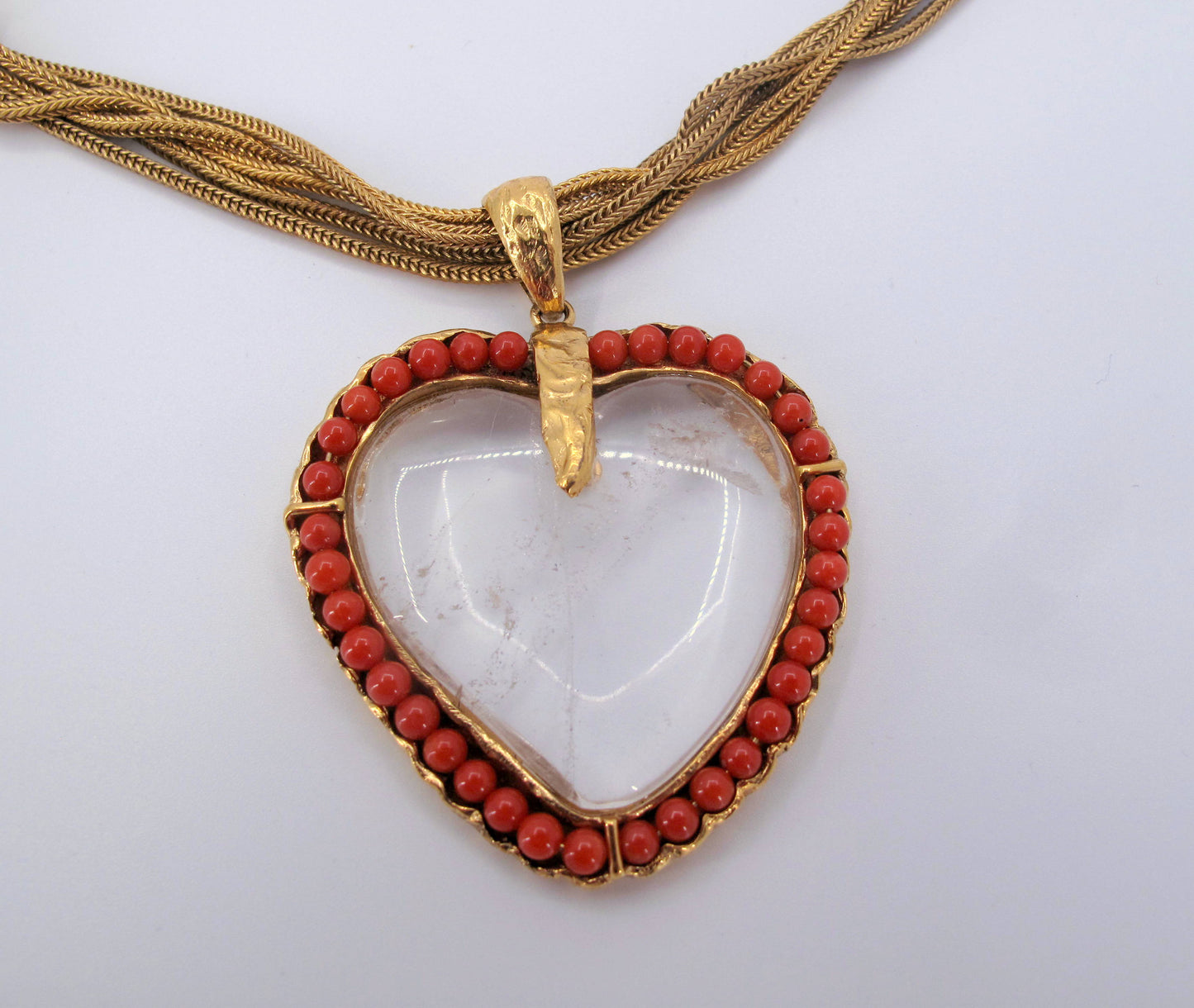 Vintage R. GOOSSENS Paris Hearts Long Ladies Necklace 30" Long