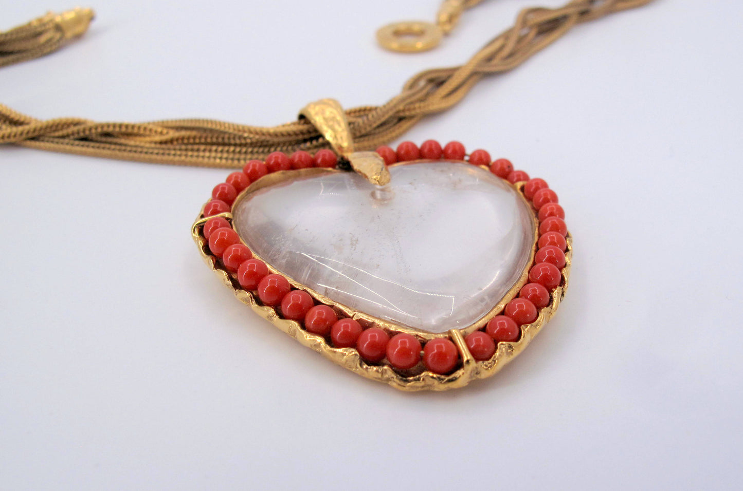 Vintage R. GOOSSENS Paris Hearts Long Ladies Necklace 30" Long