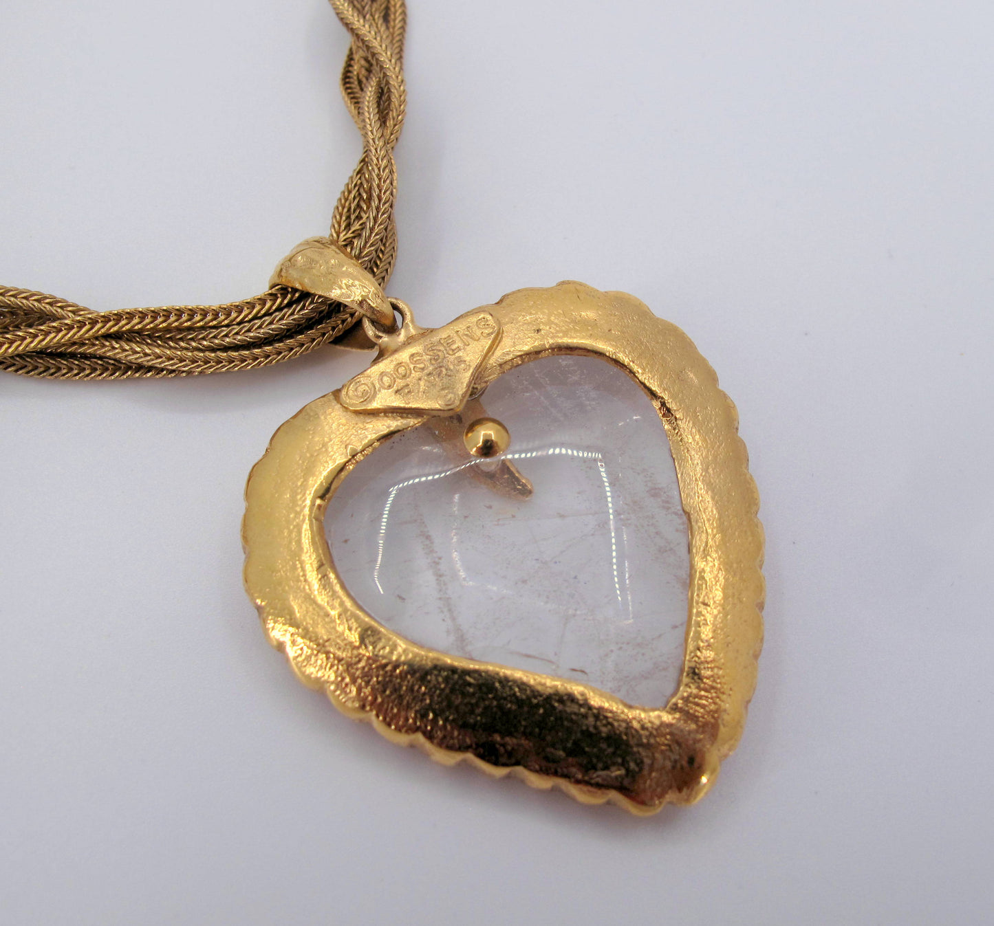 Vintage R. GOOSSENS Paris Hearts Long Ladies Necklace 30" Long