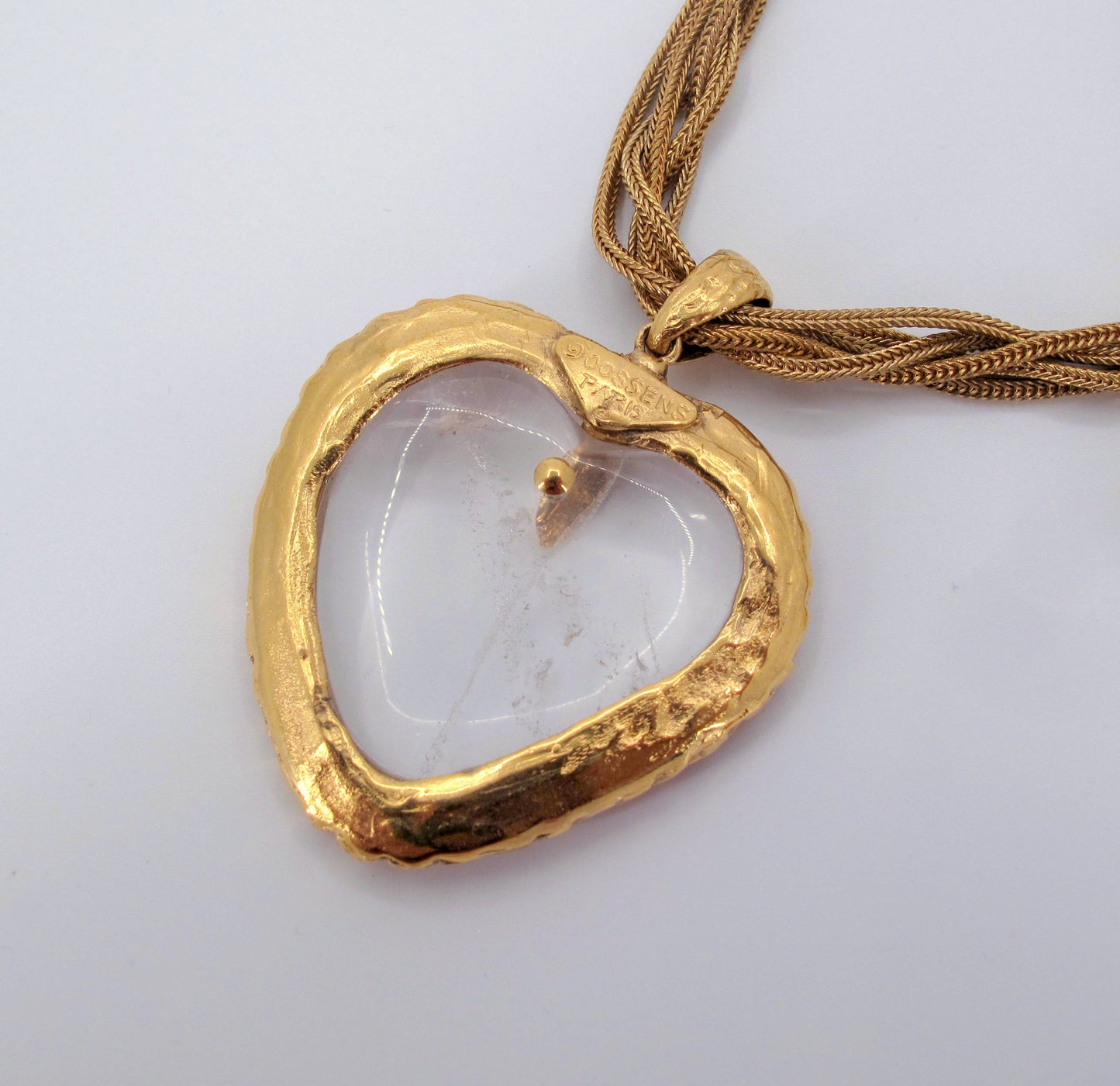 Vintage R. GOOSSENS Paris Hearts Long Ladies Necklace 30" Long