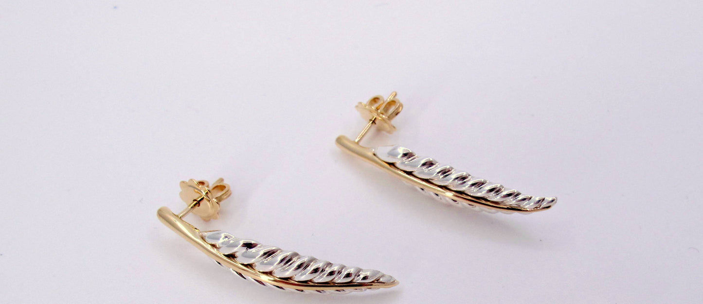 Stunning Sterling 18K TIFFANY AND CO. LEAF DESIGN Earrings