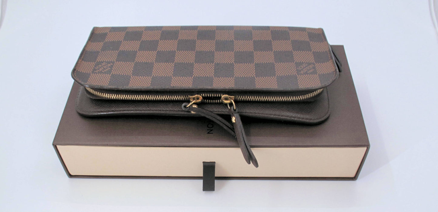 Original Louis Vuitton ANSORITO Damier Ebene Ladies Long Wallet