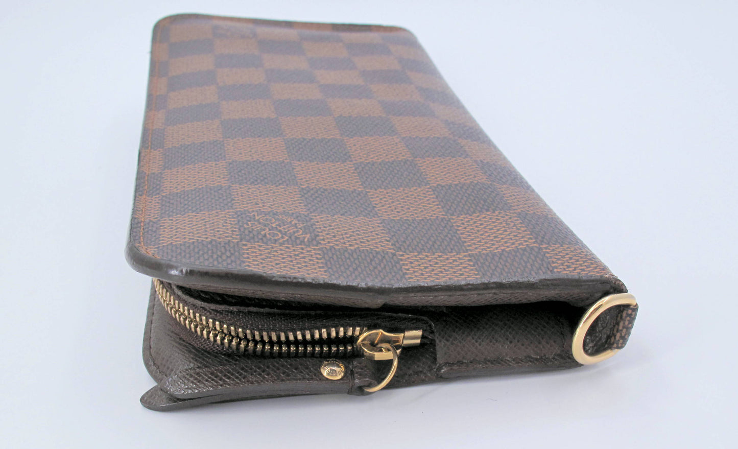 Original Louis Vuitton ANSORITO Damier Ebene Ladies Long Wallet