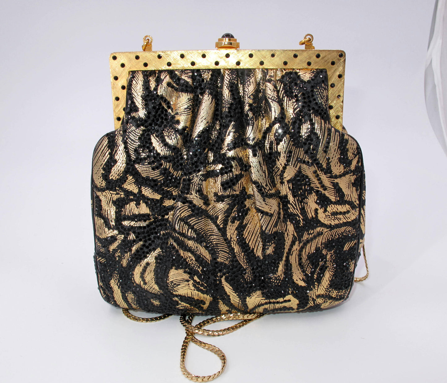 Original JUDITH LEIBER Gold Evening ladies handbag With Extras