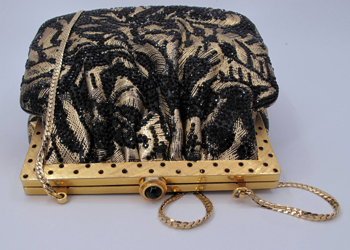 Original JUDITH LEIBER Gold Evening ladies handbag With Extras