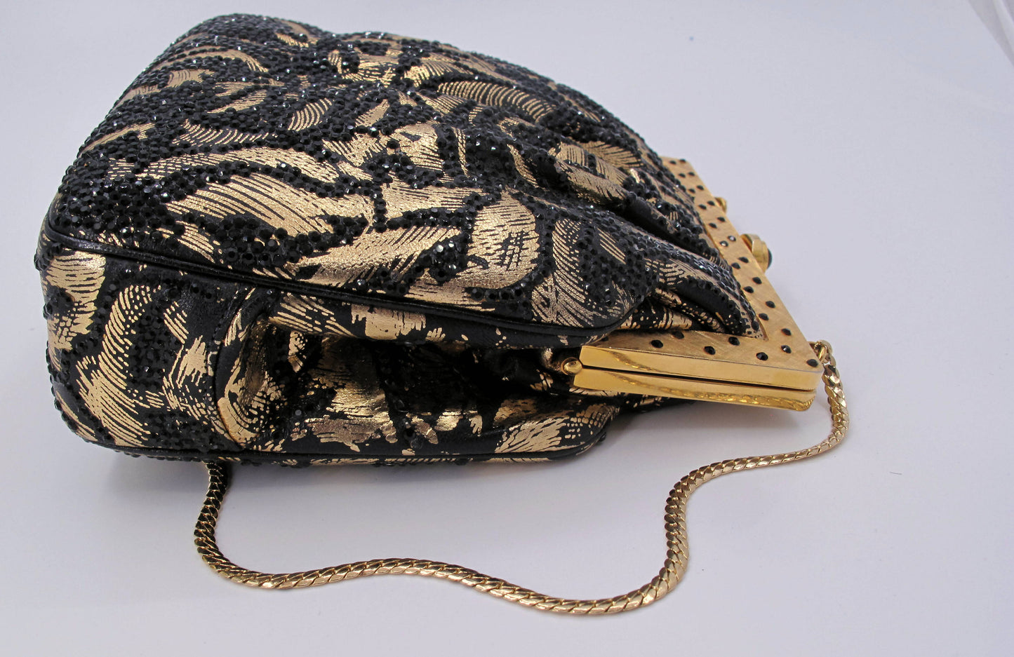 Original JUDITH LEIBER Gold Evening ladies handbag With Extras
