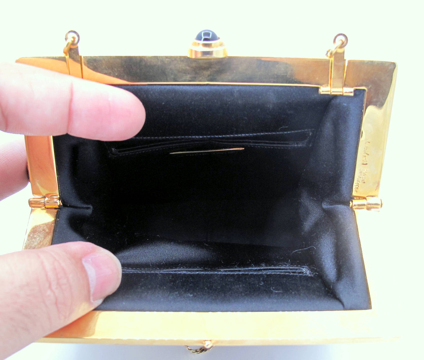 Original JUDITH LEIBER Gold Evening ladies handbag With Extras