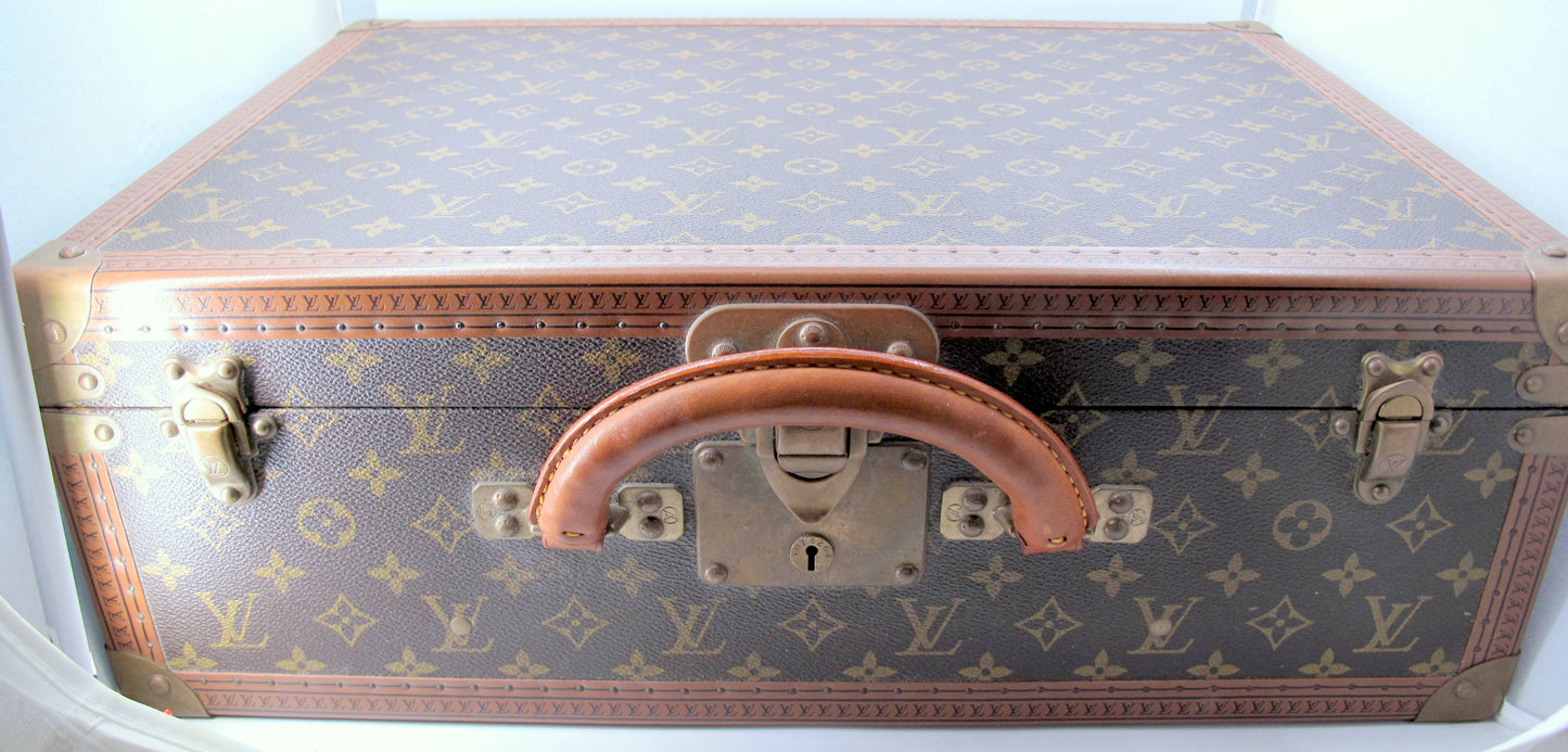 Original Vintage Louis Vuitton Trunk Luggage Brown Monogram