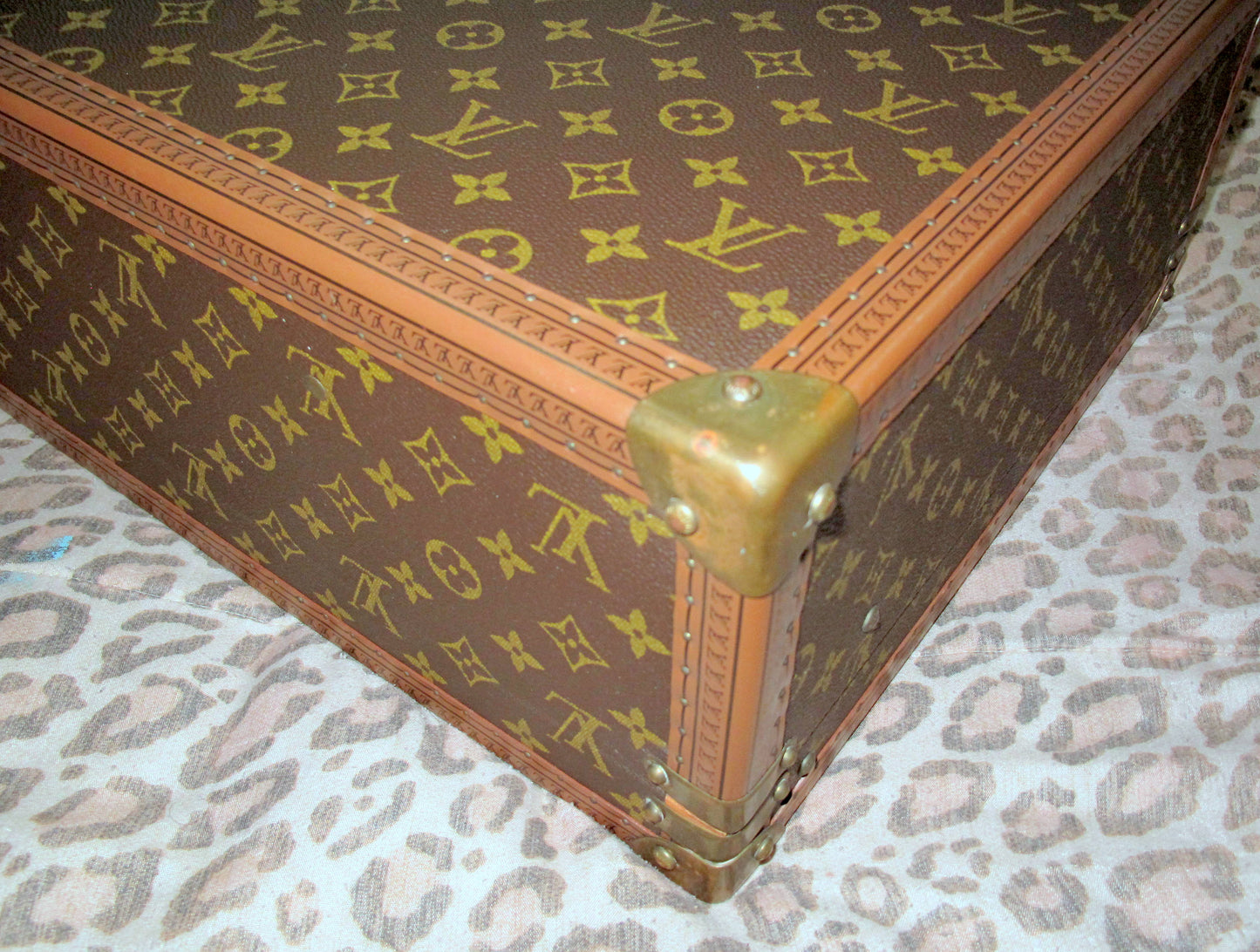 Original Vintage Louis Vuitton Trunk Luggage Brown Monogram
