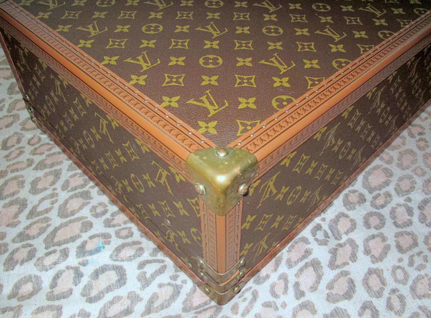 Original Vintage Louis Vuitton Trunk Luggage Brown Monogram