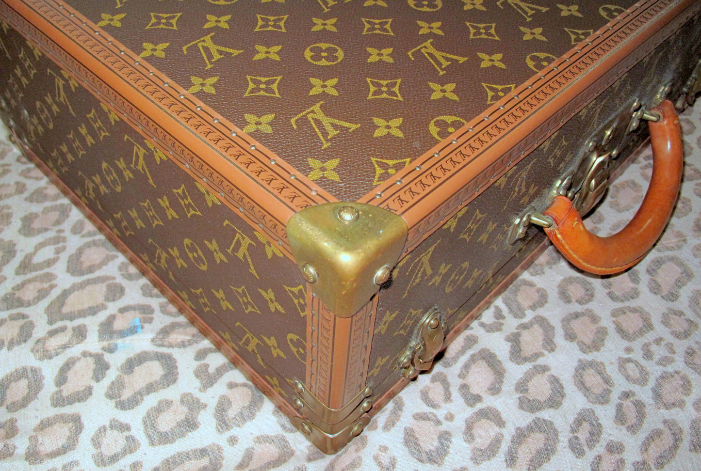 Original Vintage Louis Vuitton Trunk Luggage Brown Monogram