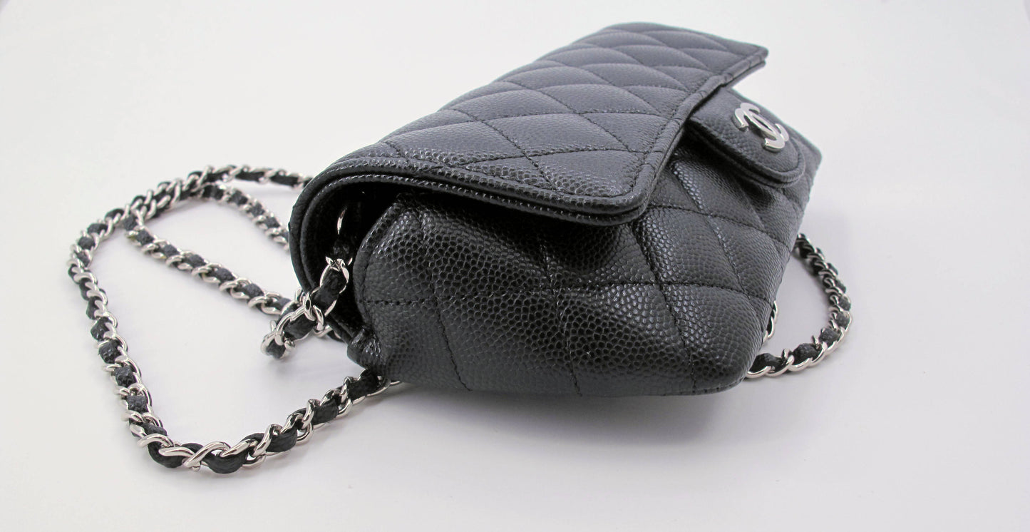 Original Chanel Caviar Leather Sunglasses Case Bag With Box and Dustbag