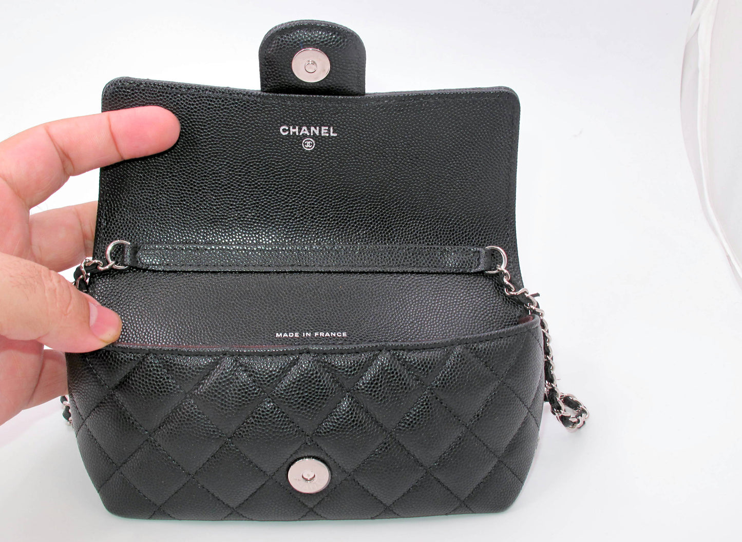 Original Chanel Caviar Leather Sunglasses Case Bag With Box and Dustbag