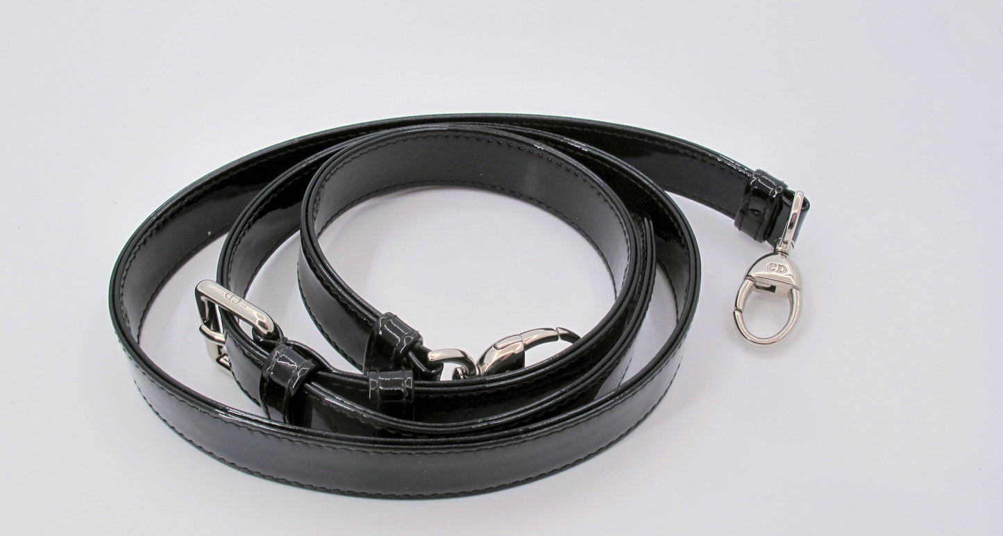 Original Christian Dior "Lady Dior" Cannage Black Patent Ladies Handbag