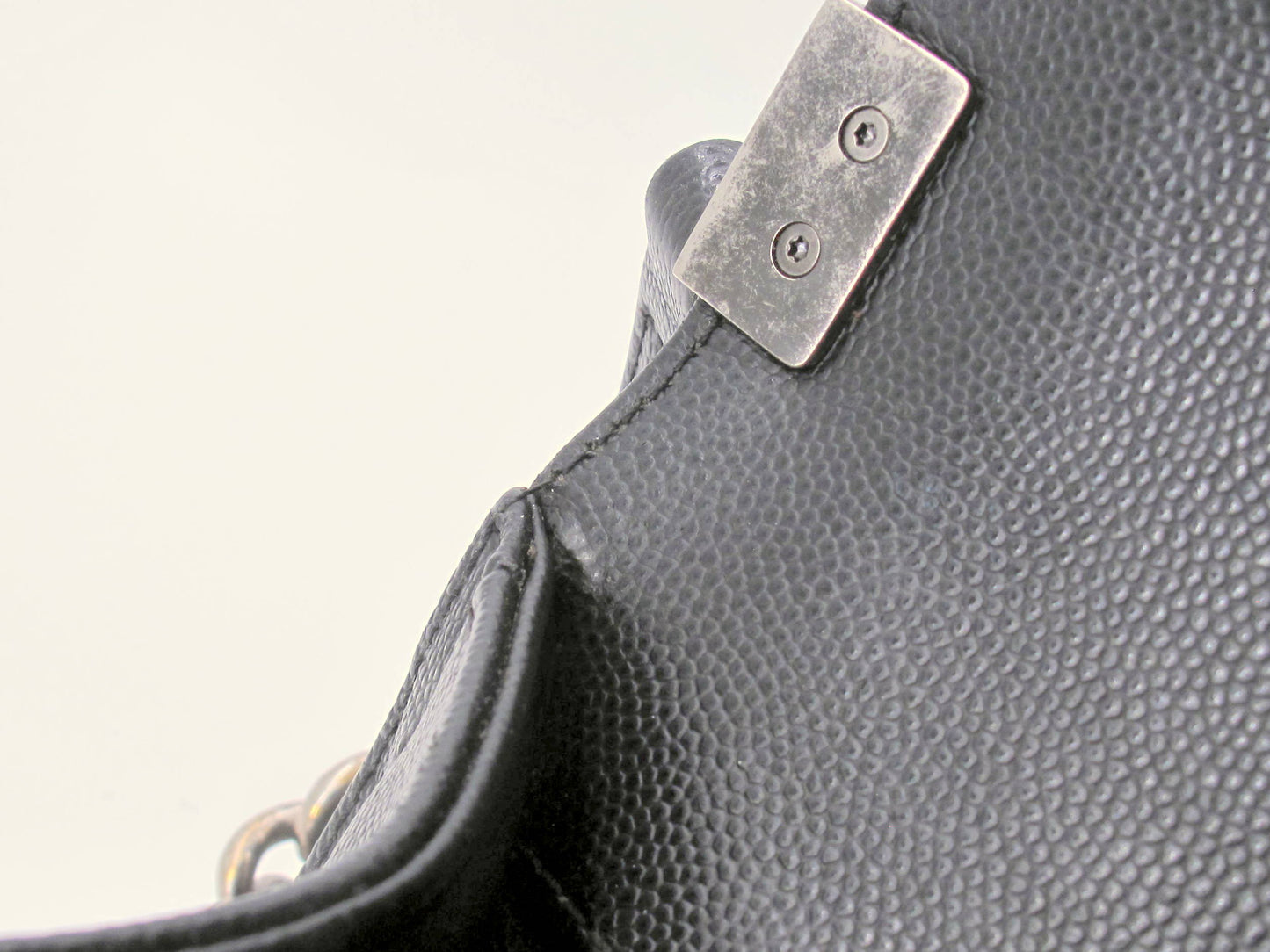 Original Chanel Caviar Mini Boy Bag Ladies Handbag Black Color