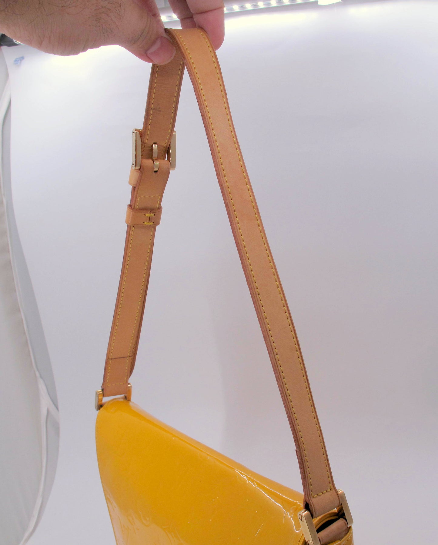 Original LOUIS VUITTON "THOMPSON" Yellow Mustard Ladies Handbag