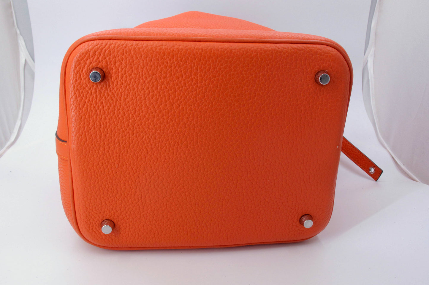 Original HERMES Picotin Lock 22cm Orange Handbag With Box/Dustbag