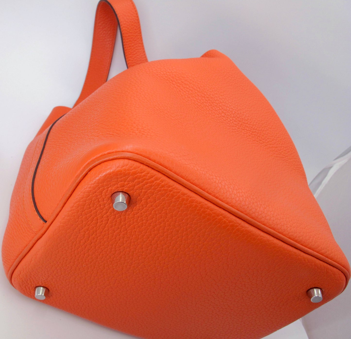 Original HERMES Picotin Lock 22cm Orange Handbag With Box/Dustbag