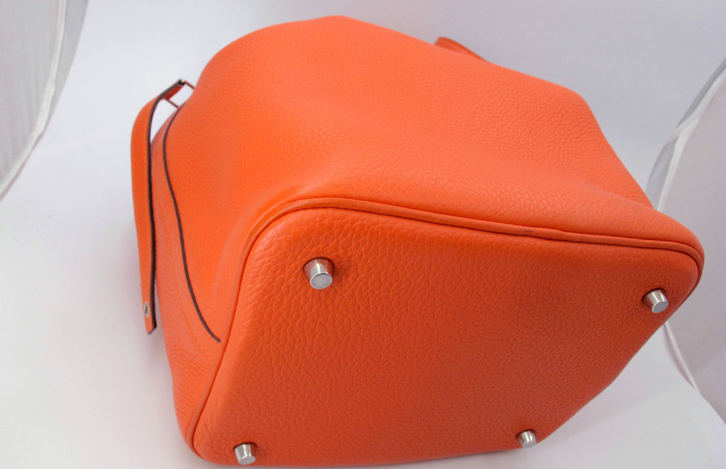 Original HERMES Picotin Lock 22cm Orange Handbag With Box/Dustbag