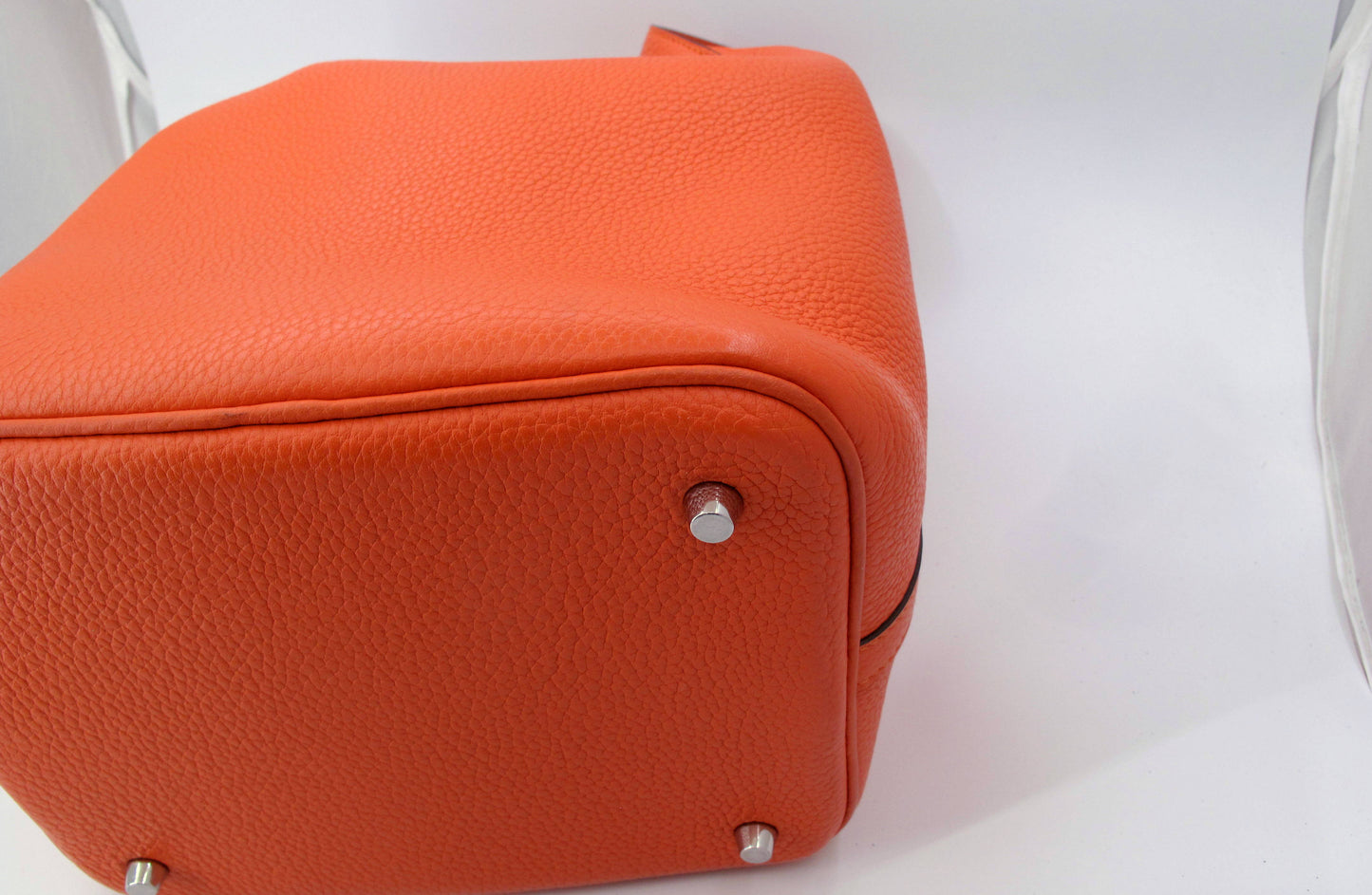 Original HERMES Picotin Lock 22cm Orange Handbag With Box/Dustbag