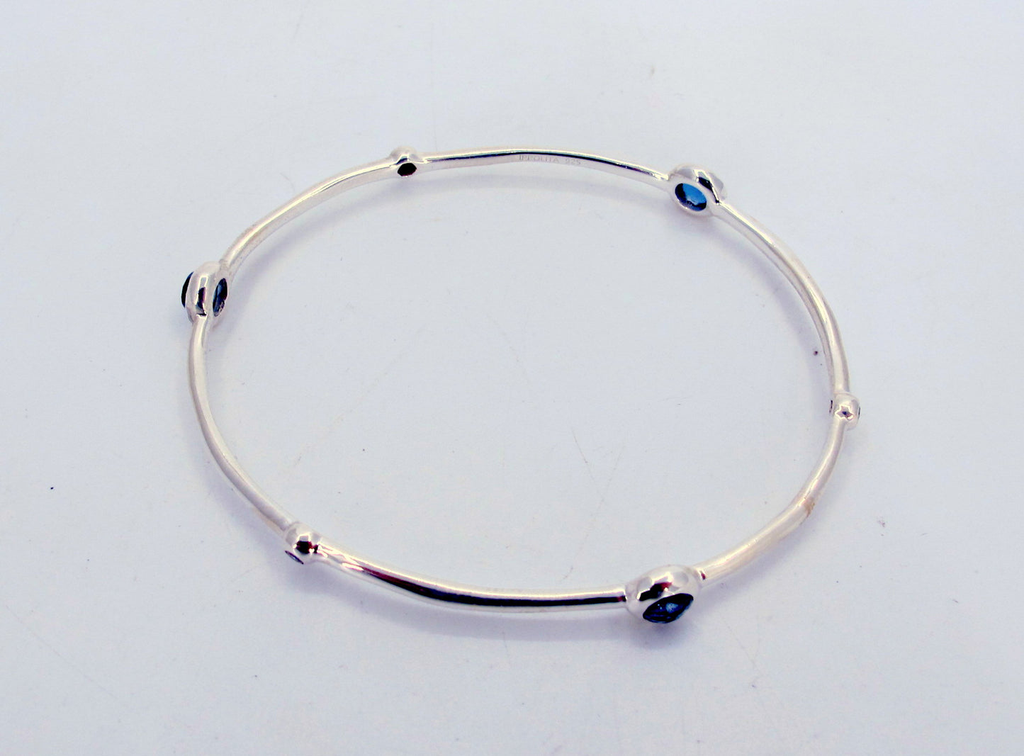 Sterling Silver IPPOLITA Blue Stone and Diamonds Ladies bangle bracelet