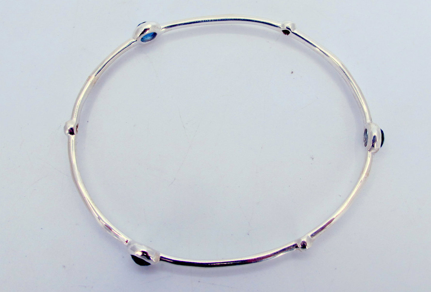 Sterling Silver IPPOLITA Blue Stone and Diamonds Ladies bangle bracelet
