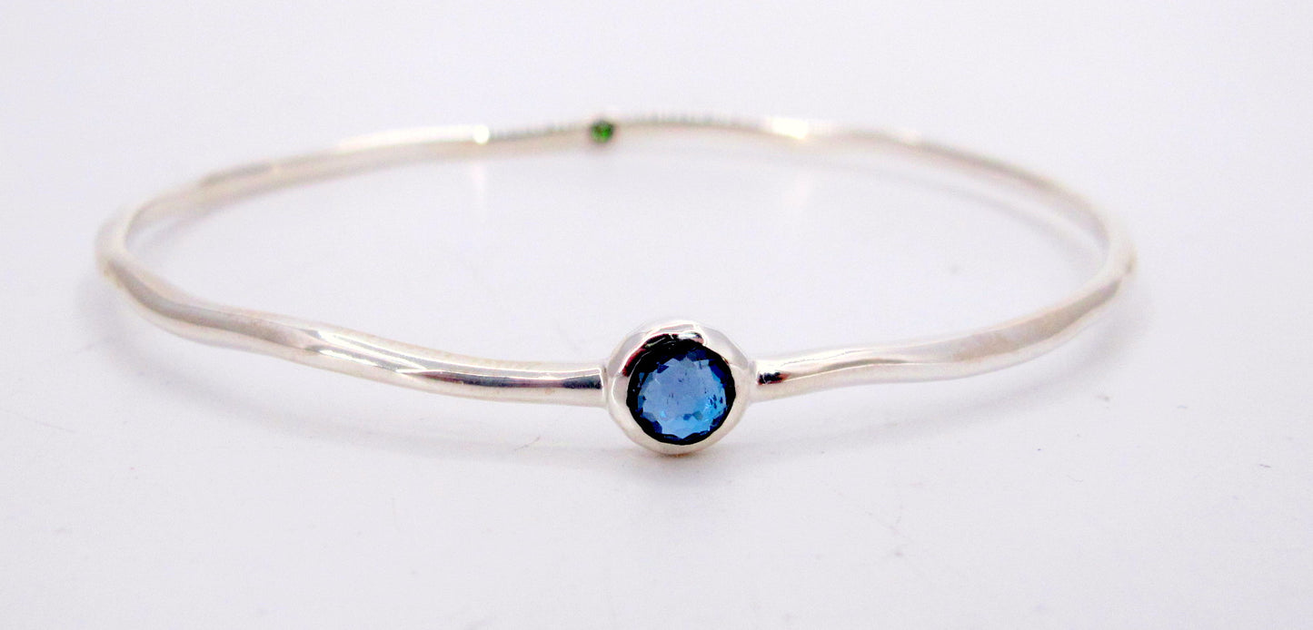 Sterling Silver IPPOLITA Blue Stone and Diamonds Ladies bangle bracelet