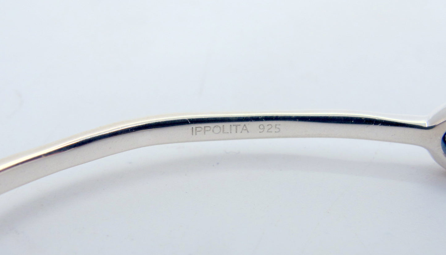 Sterling Silver IPPOLITA Blue Stone and Diamonds Ladies bangle bracelet