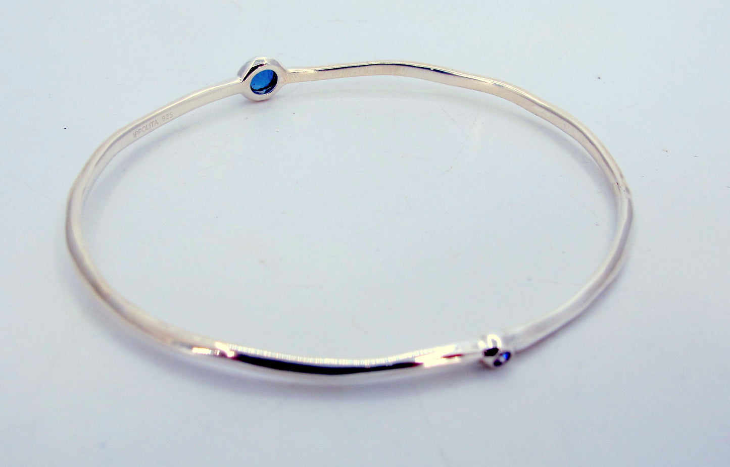 Sterling Silver IPPOLITA Blue Stone and Diamonds Ladies bangle bracelet