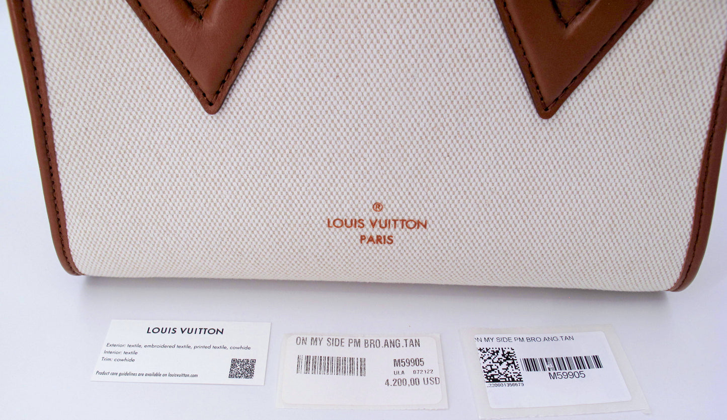 Original LOUIS VUITTON "ON MY SIDE" PM Leather Ladies Handbag