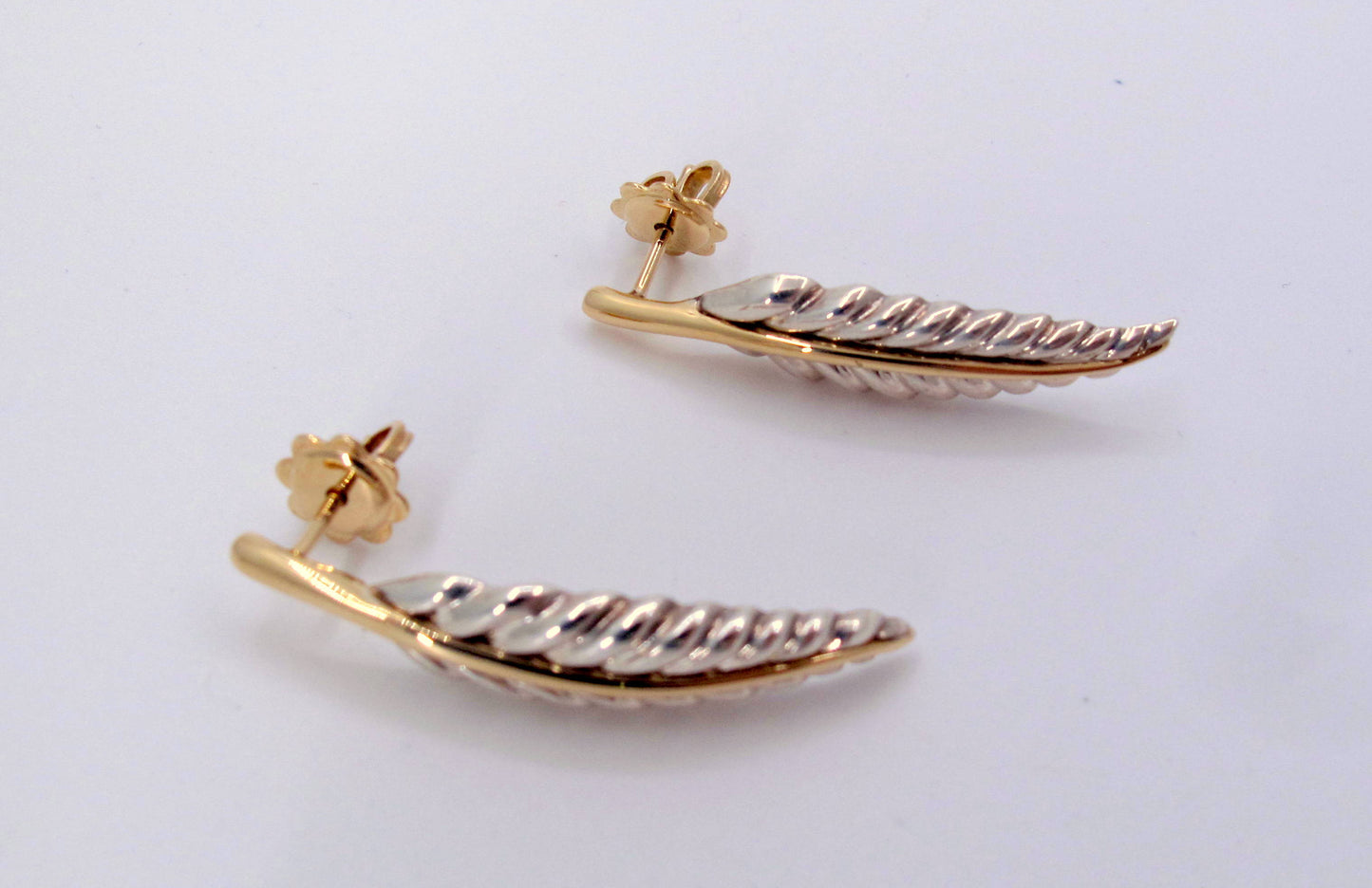 Stunning Sterling 18K TIFFANY AND CO. LEAF DESIGN Earrings