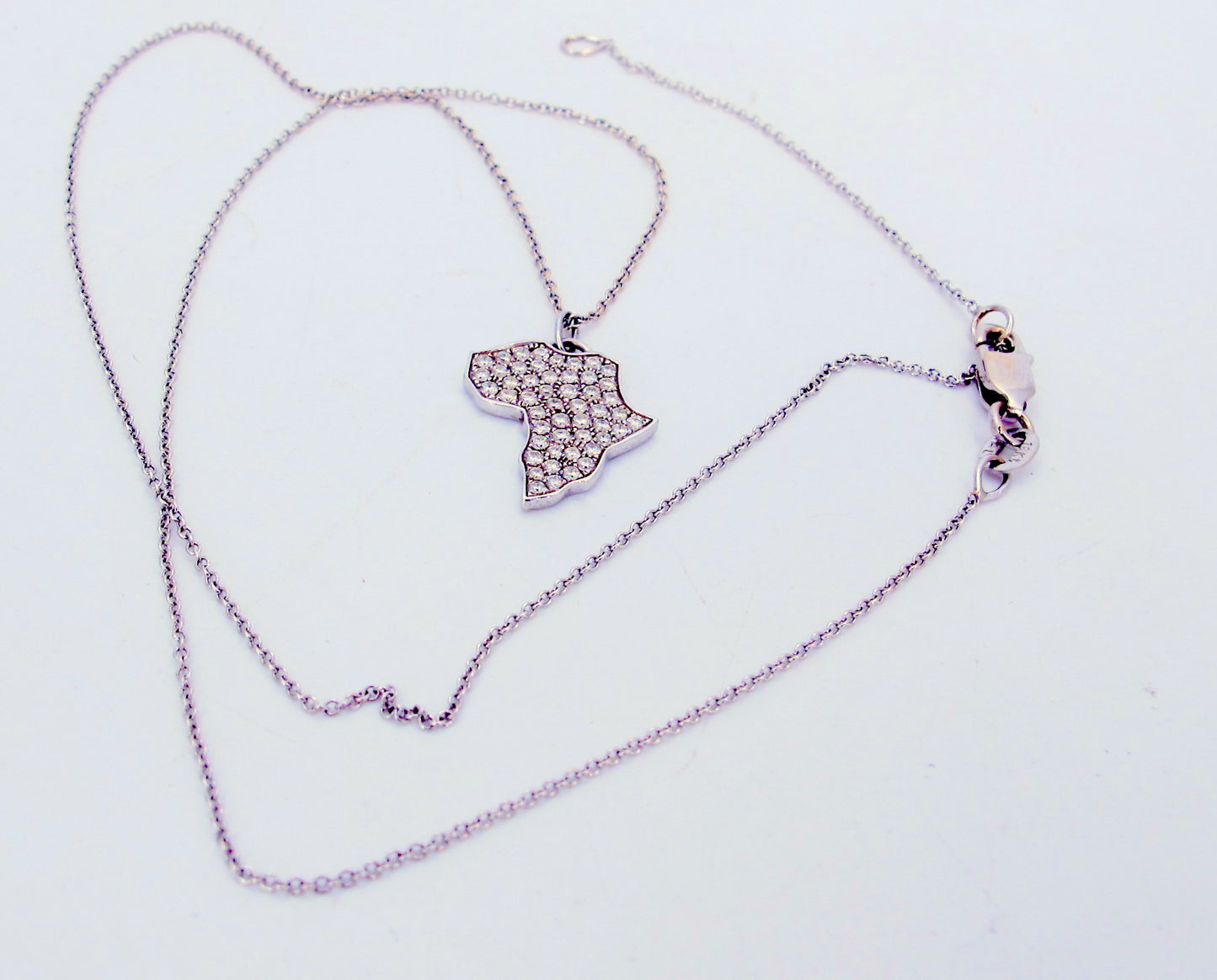 SIMON G 18K Gold Diamond Pendant Ladies Necklace 18.5" Long Fine Jewelry