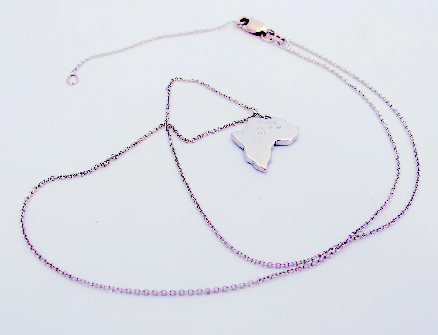 SIMON G 18K Gold Diamond Pendant Ladies Necklace 18.5" Long Fine Jewelry