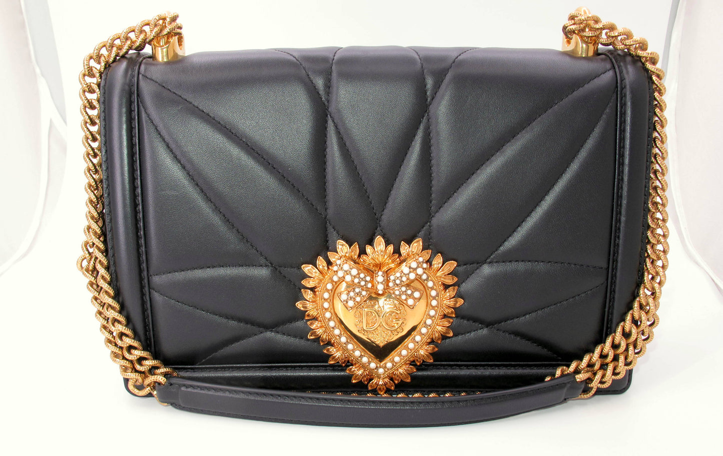 DOLCE & GABBANA Devotion Black Ladies Handbag with Dustbag