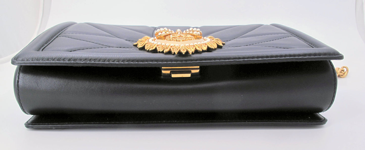 DOLCE & GABBANA Devotion Black Ladies Handbag with Dustbag