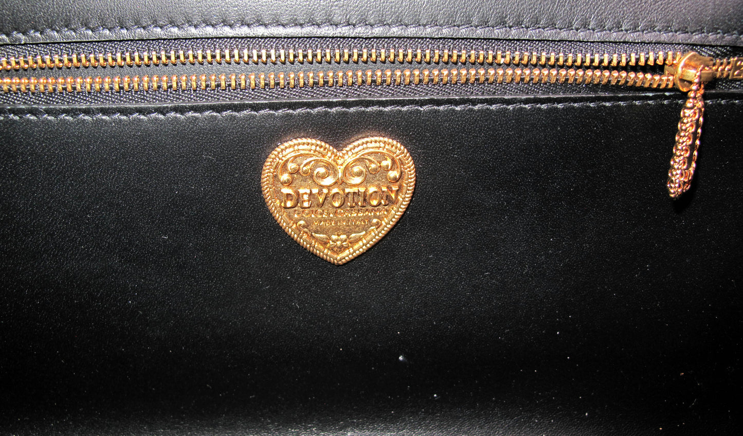 DOLCE & GABBANA Devotion Black Ladies Handbag with Dustbag