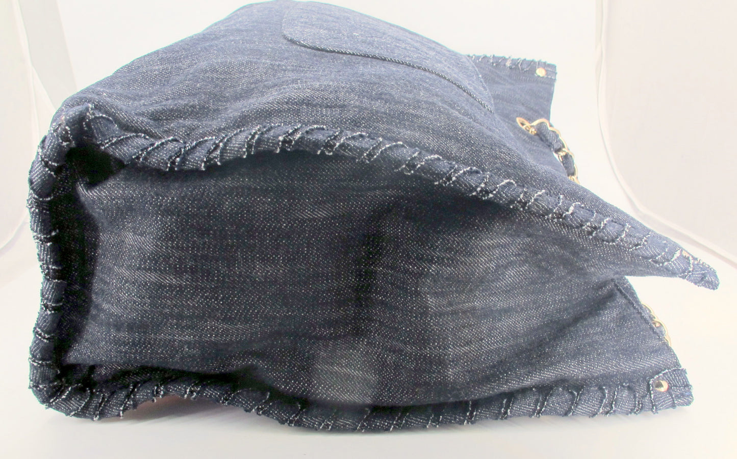 Original Chanel FLY NIGHT Denim Ladies Tote Handbag