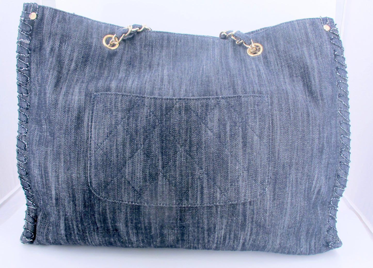 Original Chanel FLY NIGHT Denim Ladies Tote Handbag