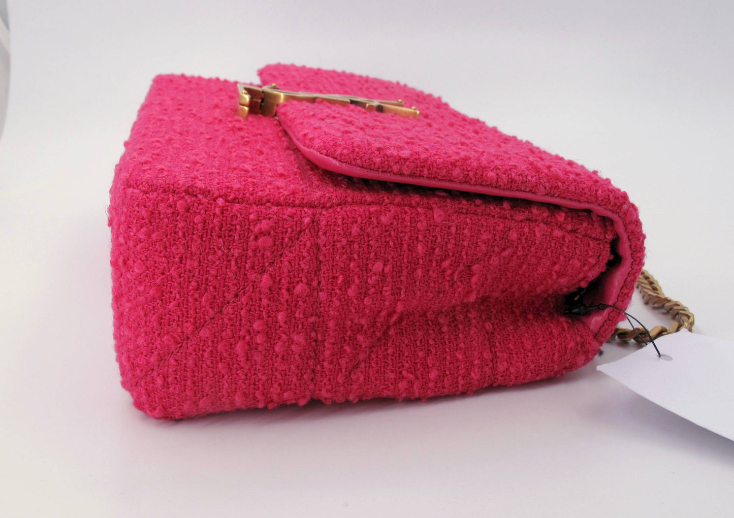 Original YVES SAINT LAURENT Jamie Tweed Magenta Shoulder Ladies Handbag
