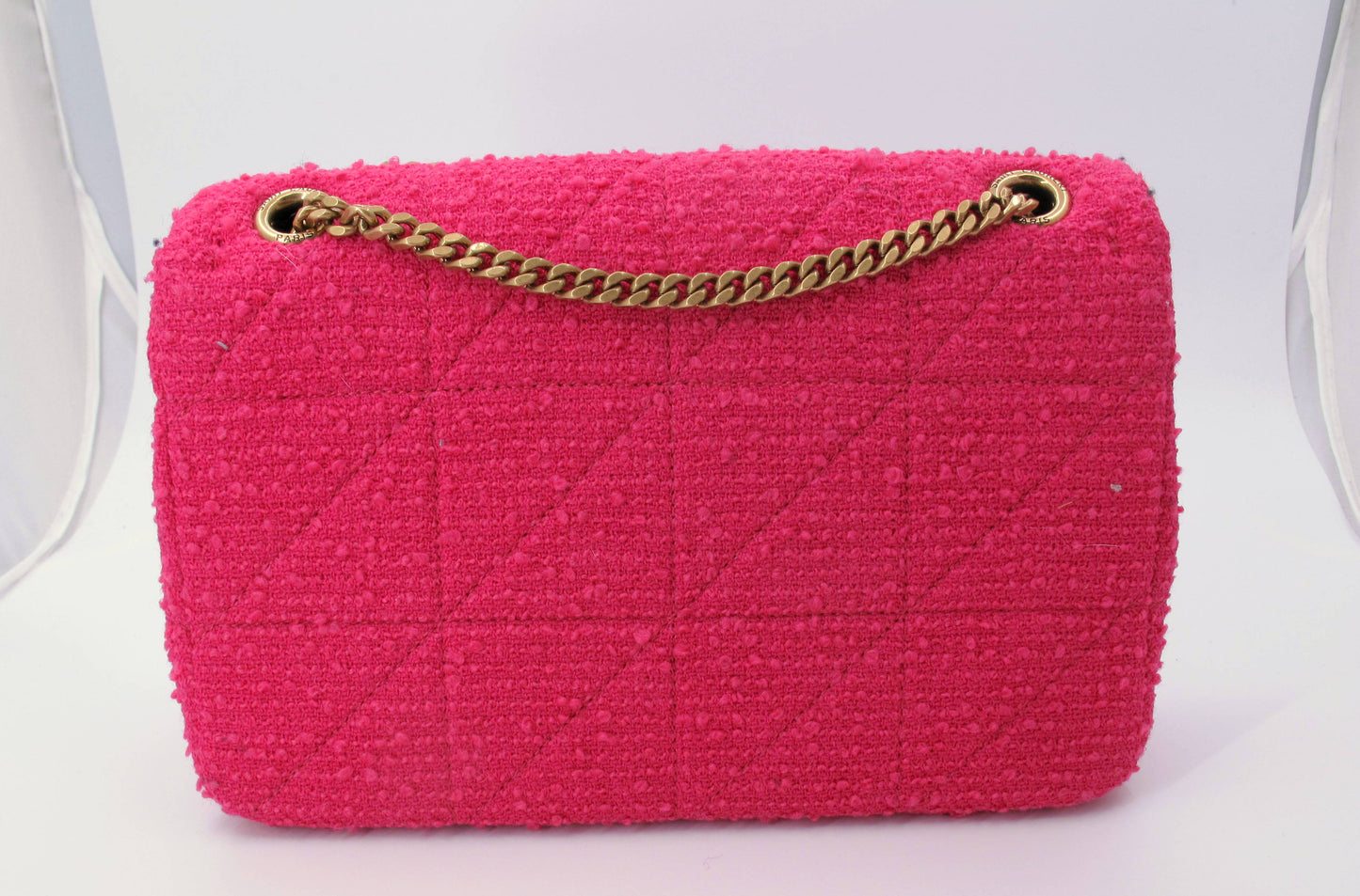 Original YVES SAINT LAURENT Jamie Tweed Magenta Shoulder Ladies Handbag