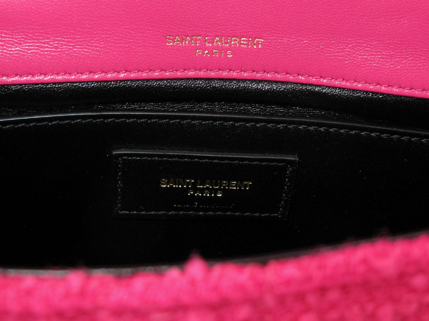 Original YVES SAINT LAURENT Jamie Tweed Magenta Shoulder Ladies Handbag