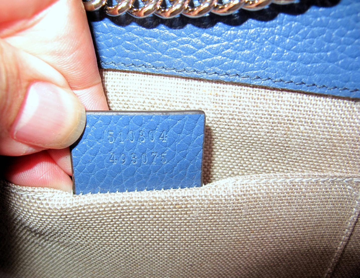 Original GUCCI "INTERLOCKING" Shoulder bag Blue Color With Dustbag Only