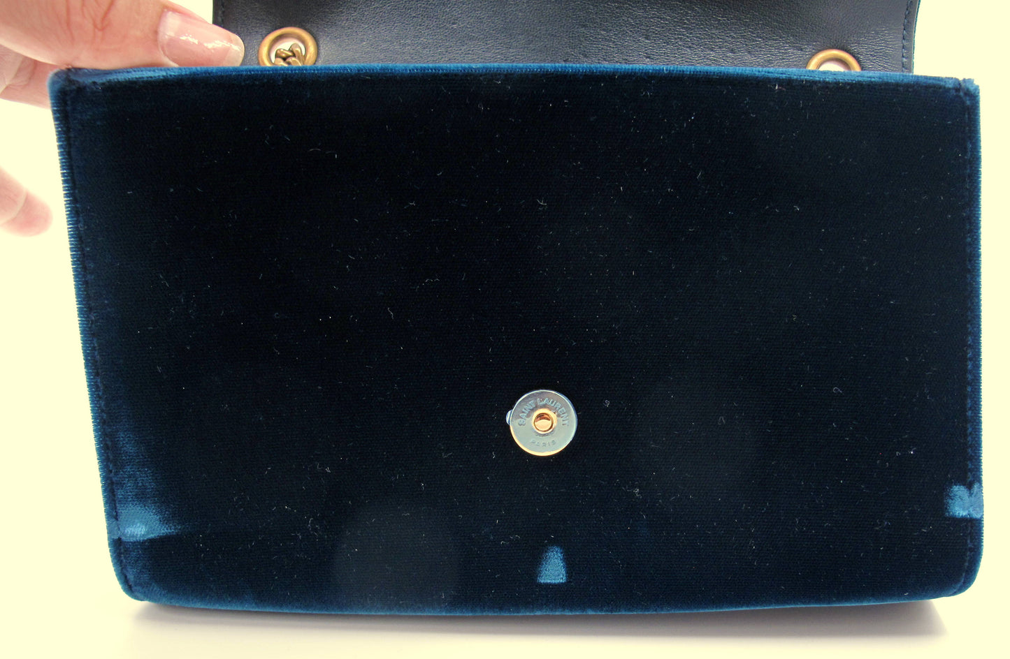 Original YVES SAINT LAURENT KATE Suede Blue Shoulder Ladies Handbag