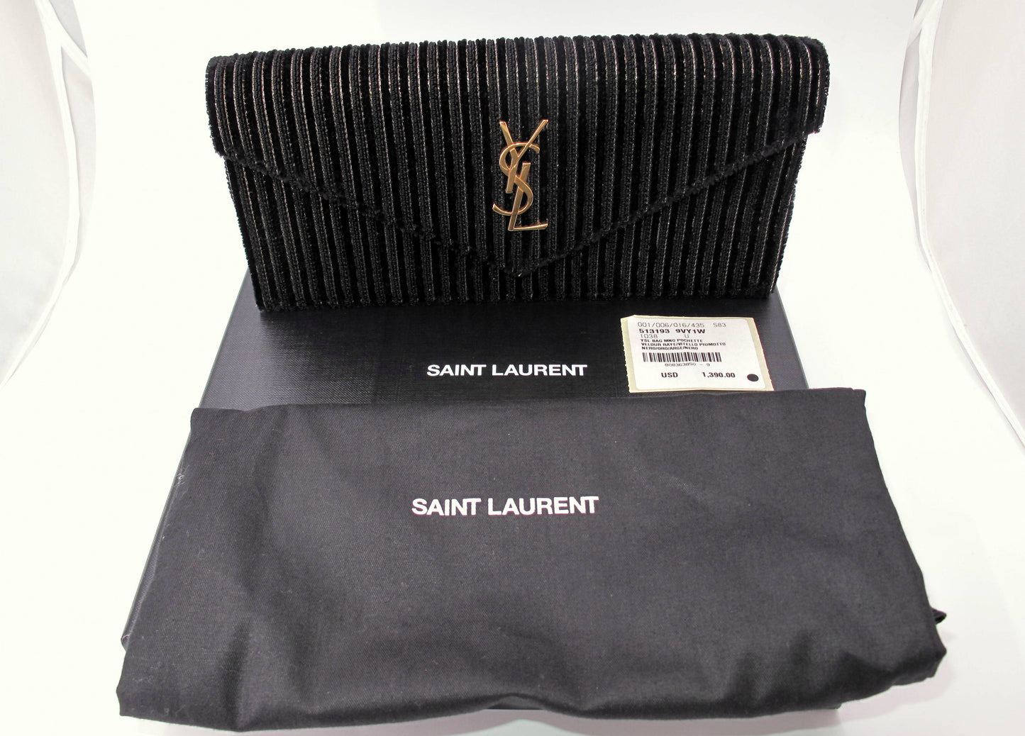 Original YVES SAINT LAURENT Pochette Clutch Ladies Handbag With Box