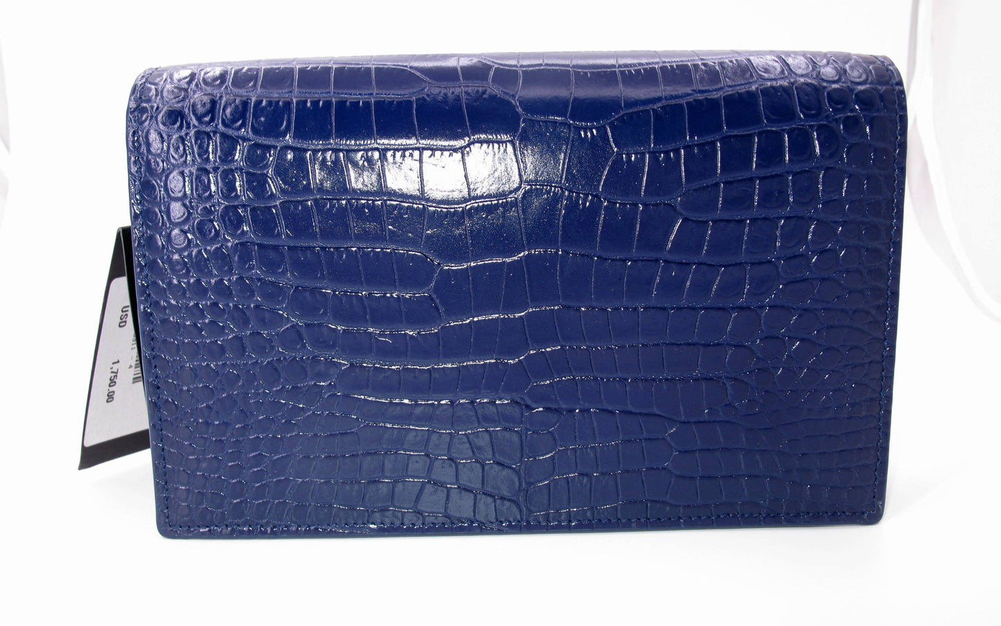Original YVES SAINT LAURENT "WOC" Crocodile Effect Blue Shoulder bag