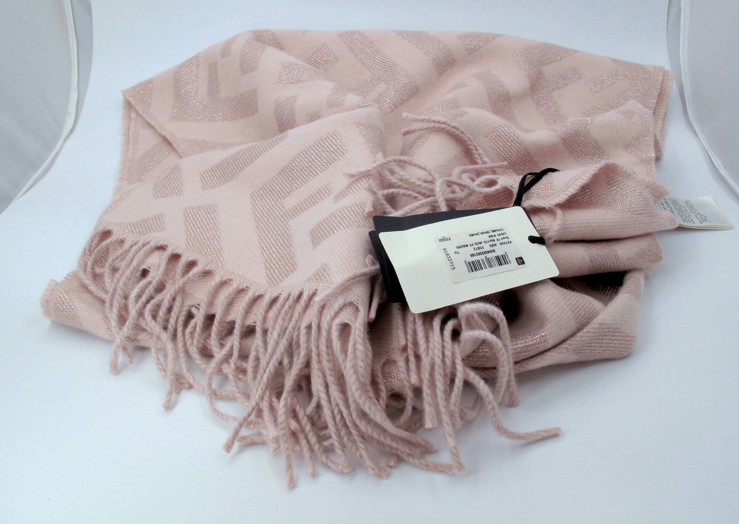 Original Stunning FENDI FF Cashmere Scarf Light Pink With Box