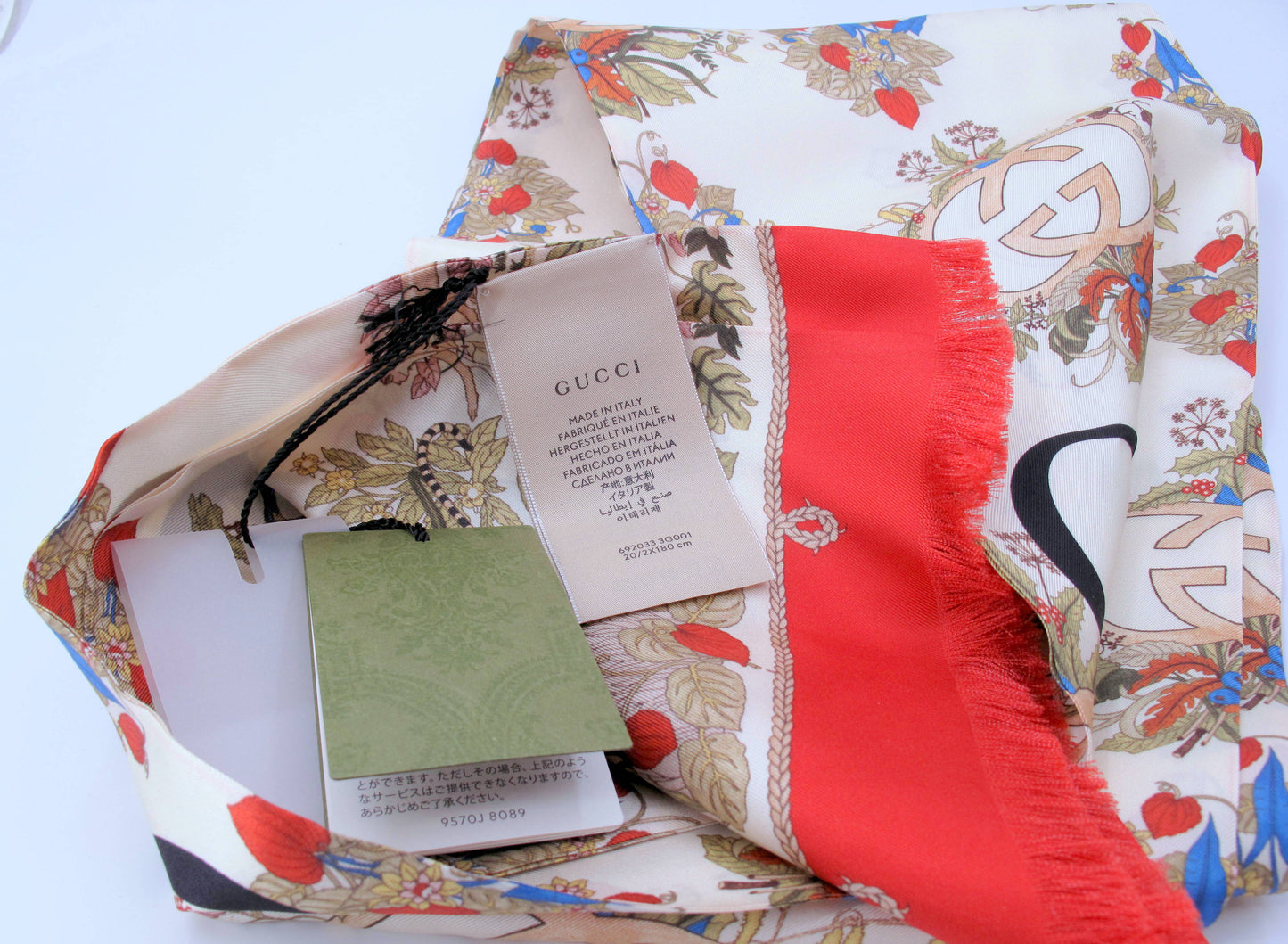 Stunning GUCCI 100 Anniversary GG Silk Scarf Light Pink With Box