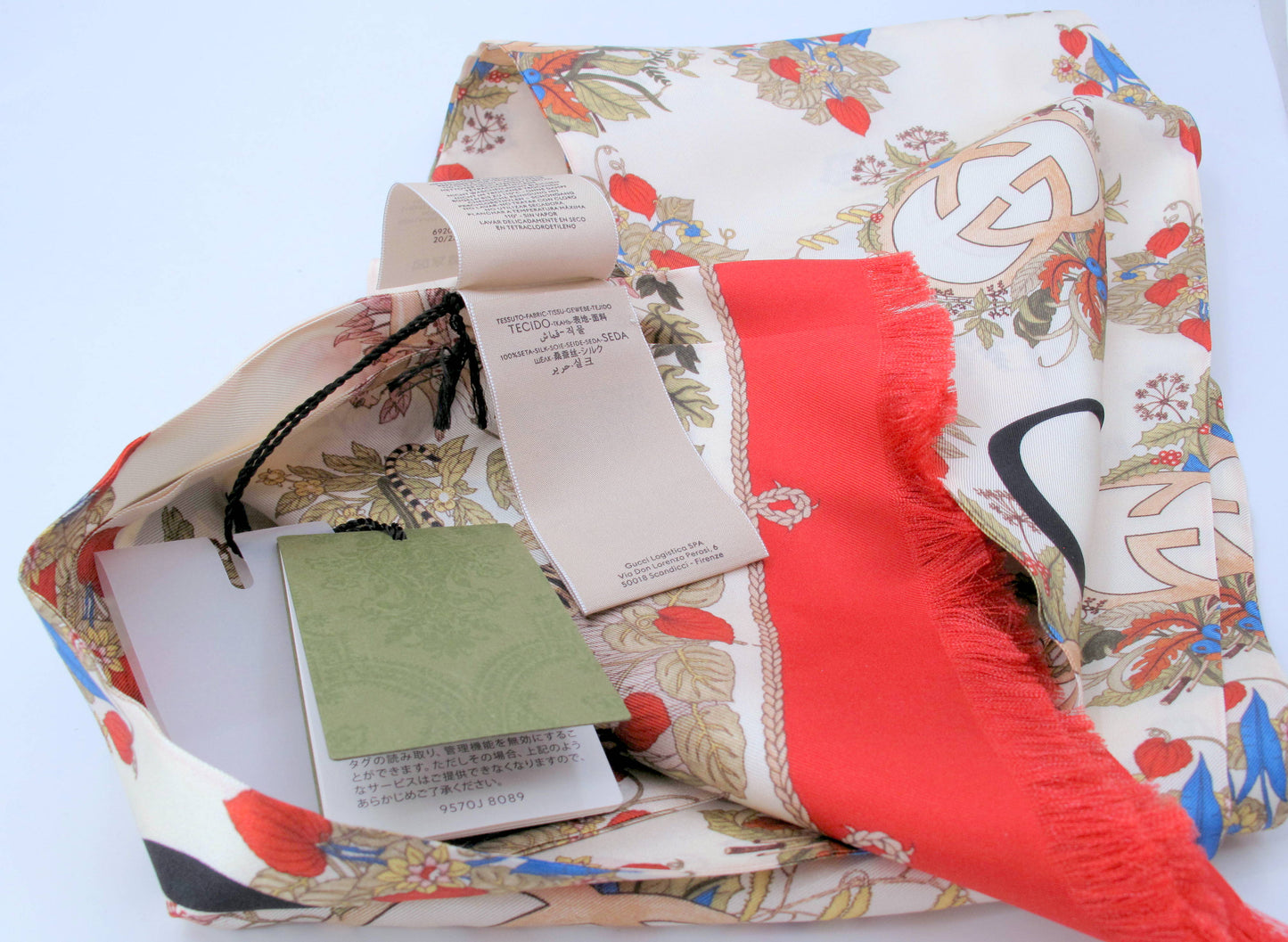 Stunning GUCCI 100 Anniversary GG Silk Scarf Light Pink With Box